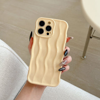 Auramma Collections Avant Basic Linear Wavy Glossy Finish Summer Pastel Baby Blue Barbie Sakura Pink Mint Green Butter Yellow Soft TPU Case iPhone 16 15 14 13 Pro Max
