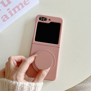 Auramma Collections Avant Basic Matte Neutral Pink White Brown Caramel Plain Magnetic Grip Soft TPU Case Samsung Z Flip 5 4 3