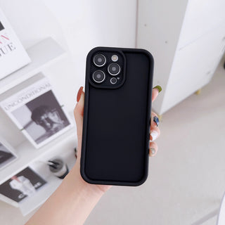 Auramma Collections Avant Basic Matte Plain Color Fuchsia Green Blue Brown Milk Tea White Black Thick Frame Soft TPU Case iPhone 16 15 14 13 12 Pro Max Plus