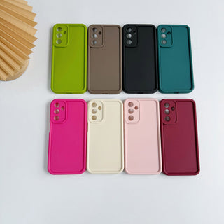 Auramma Collections Avant Basic Matte Plain Color Fuchsia Green Blue Brown White Black Pink Wine Red Thick Frame Soft TPU Samsung Galaxy S24 S23 S22 S21 Ultra Plus Case