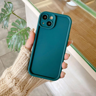 Auramma Collections Avant Basic Matte Plain Color Fuchsia Green Blue Brown Milk Tea White Black Thick Frame Soft TPU Case iPhone 16 15 14 13 12 Pro Max Plus