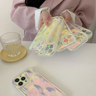 Auramma Collections Avant Basic Matte Radiant Laser Iridescent Fairy Colors 3D Meteorite Style Soft TPU Case iPhone 15 14 13 12 11 Pro Max
