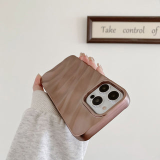 Auramma Collections Avant Basic Glossy Matte Metallic Sand Gold Silver 3d Ruffle Texture Surface Soft TPU Case iPhone 17 16 15 14 13 12 11 Pro Max Plus Air 16e