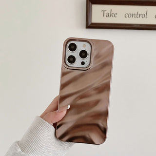 Auramma Collections Avant Basic Glossy Matte Metallic Sand Gold Silver 3d Ruffle Texture Surface Soft TPU Case iPhone 17 16 15 14 13 12 11 Pro Max Plus Air 16e