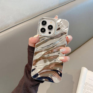 Auramma Collections Avant Basic Glossy Matte Metallic Sand Gold Silver 3d Ruffle Texture Surface Soft TPU Case iPhone 17 16 15 14 13 12 11 Pro Max Plus Air 16e