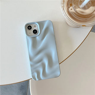 Auramma Collections Avant Basic Minimalist Aesthetic White Dusty Pink Purple Green Blue Matte Finish 3D Ripples Style Soft TPU iPhone 15 14 13 12 11 Pro Max Case