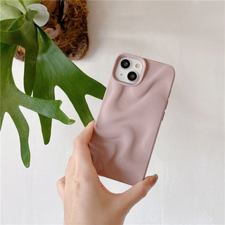 Auramma Collections Avant Basic Minimalist Aesthetic White Dusty Pink Purple Green Blue Matte Finish 3D Ripples Style Soft TPU iPhone 15 14 13 12 11 Pro Max Case