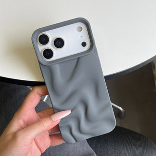 Auramma Collections Avant Basic Minimalist Aesthetic Matte Finish White Blue Dusty Pink Wine Red Gray Black 3D Ripples Style Soft TPU Case iPhone 17 16 15 14 13 12 Pro Max