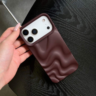 Auramma Collections Avant Basic Minimalist Aesthetic Matte Finish White Blue Dusty Pink Wine Red Gray Black 3D Ripples Style Soft TPU Case iPhone 17 16 15 14 13 12 Pro Max