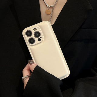 Auramma Avant Basic Minimalist Aesthetic Matte Plain Color Khaki Chocolate Brown Black Silver Beige Cushion Style Soft TPU Case iPhone 16 15 14 13 12 11 Pro Max