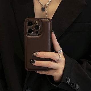 Auramma Avant Basic Minimalist Aesthetic Matte Plain Color Khaki Chocolate Brown Black Silver Beige Cushion Style Soft TPU Case iPhone 16 15 14 13 12 11 Pro Max