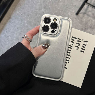 Auramma Avant Basic Minimalist Aesthetic Matte Plain Color Khaki Chocolate Brown Black Silver Beige Cushion Style Soft TPU Case iPhone 16 15 14 13 12 11 Pro Max