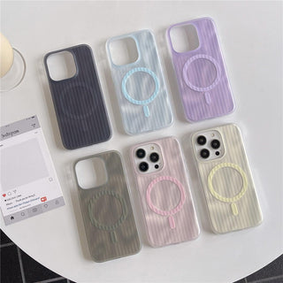 Auramma Collections Avant Basic Minimalist Frosted Plain Black Blue Purple Green Pink Yellow Ribbed MagSafe Soft TPU Case iPhone 15 14 13 12 Pro Max