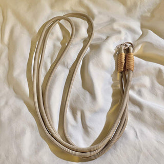 Auramma Collections Avant Basic Neutral Earth Tone Brown Khaki Caramel White Gray Double Rope Phone Crossbody Lanyard