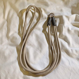 Auramma Collections Avant Basic Neutral Earth Tone Brown Khaki Caramel White Gray Double Rope Phone Crossbody Lanyard