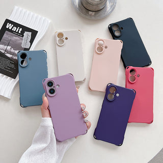 Auramma Collections Avant Basic Plain Matte Blue Purple White Pink Black Fuchsia Four Corner Openings Matching Lanyard Soft TPU Case iPhone 16 Pro Max Plus