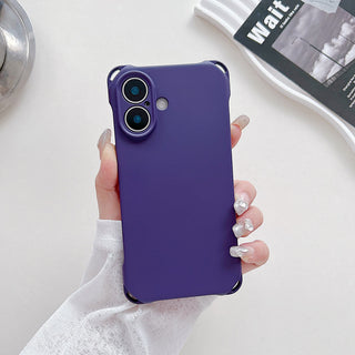 Auramma Collections Avant Basic Plain Matte Blue Purple White Pink Black Fuchsia Four Corner Openings Matching Lanyard Soft TPU Case iPhone 16 Pro Max Plus