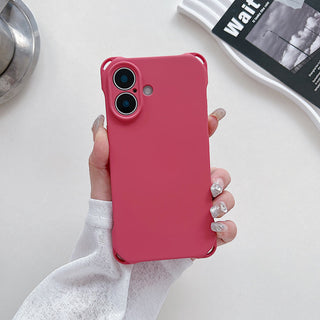 Auramma Collections Avant Basic Plain Matte Blue Purple White Pink Black Fuchsia Four Corner Openings Matching Lanyard Soft TPU Case iPhone 16 Pro Max Plus