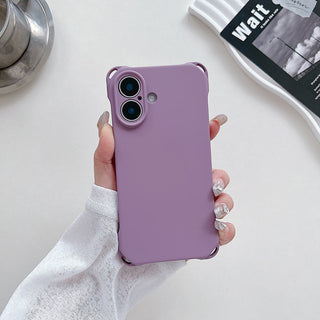 Auramma Collections Avant Basic Plain Matte Blue Purple White Pink Black Fuchsia Four Corner Openings Matching Lanyard Soft TPU Case iPhone 16 Pro Max Plus