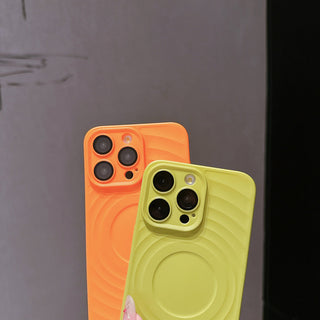 Auramma Collections Avant Basic Plain Metallic Finish Khaki Mustard Yellow Orange Gray Red Teal Green Black White Purple Halo Ripple MagSafe Compatible Soft Case iPhone 16 15 14 13 Pro Max