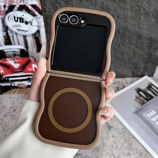 Auramma Collections Avant Basic Plain Frosted Wavy Bumper Pink Fuchsi Gray Purple Black Brown MagSafe Soft TPU Case Samsung Z Flip 6 5 4 3