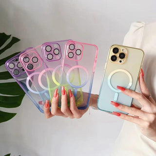 Auramma Collections Avant Basic Simple Pastel Purple Blue Pink Green Yellow Gradient MagSafe Soft TPU Case iPhone 15 14 13 12 11 Pro Max Plus