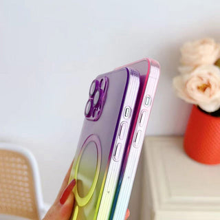 Auramma Collections Avant Basic Simple Pastel Purple Blue Pink Green Yellow Gradient MagSafe Soft TPU Case iPhone 15 14 13 12 11 Pro Max Plus