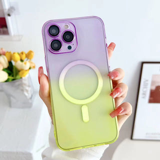 Auramma Collections Avant Basic Simple Pastel Purple Blue Pink Green Yellow Gradient MagSafe Soft TPU Case iPhone 15 14 13 12 11 Pro Max Plus