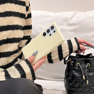 Auramma Collections Avant Basic Soft Aesthetic Dreamy Frosted Plain Mint Dusty Pink Yellow Gray White MagSafe Soft TPU Samsung Galaxy Case S25 S24 S23 Ultra FE Plus