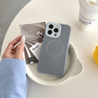 Auramma Collections Avant Basic Soft Aesthetic Dreamy Frosted Plain Blue Dusty Salmon Pink Mint Butter Yellow Fuchsia Gray Purple White MagSafe Soft TPU Case iPhone 16 15 14 13 12 Pro Max Plus