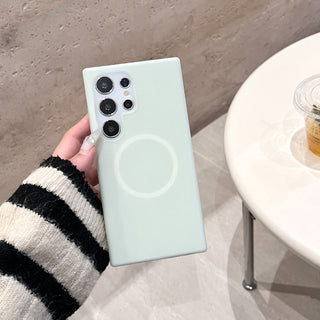 Auramma Collections Avant Basic Soft Aesthetic Dreamy Frosted Plain Mint Dusty Pink Yellow Gray White MagSafe Soft TPU Samsung Galaxy Case S25 S24 S23 Ultra FE Plus