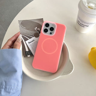 Auramma Collections Avant Basic Soft Aesthetic Dreamy Frosted Plain Blue Dusty Salmon Pink Mint Butter Yellow Fuchsia Gray Purple White MagSafe Soft TPU Case iPhone 16 15 14 13 12 Pro Max Plus