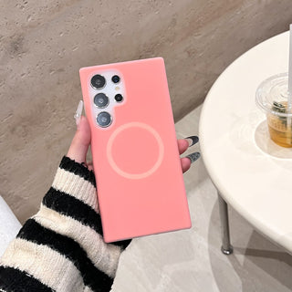 Auramma Collections Avant Basic Soft Aesthetic Dreamy Frosted Plain Mint Dusty Pink Yellow Gray White MagSafe Soft TPU Samsung Galaxy Case S25 S24 S23 Ultra FE Plus