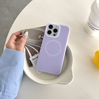 Auramma Collections Avant Basic Soft Aesthetic Dreamy Frosted Plain Blue Dusty Salmon Pink Mint Butter Yellow Fuchsia Gray Purple White MagSafe Soft TPU Case iPhone 16 15 14 13 12 Pro Max Plus