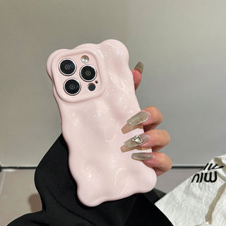 Auramma Collections Avant Basic Soft Light Pink Color Pastel 3D Bubbles Soft TPU Case iPhone 16 15 14 13 12 11 Pro Max Plus