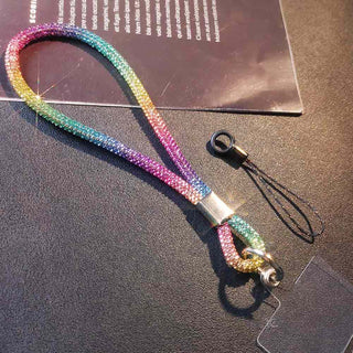 Auramma Collections Avant Basic Sparkly Rhinestone Silver Champagne Gold Black Iridescent Rainbow Dark Gray Sapphire Blue Turquoise Red Purple Color Mobile iPhone Samsung Galaxy Phone Wrist Charm