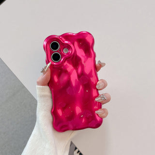 Auramma Collections Avant Basic Bright Bold Glossy Red Wine Fuchsia Klein Blue Dark Purple 3D Bubbles Soft TPU Case iPhone 16 15 14 13 12 11 Pro Max Plus