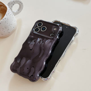 Auramma Collections Avant Basic Cool Aesthetic Wavy Edge Chrome Metallic Gold Fuchsia Pink Purple Blue Plated Glossy 3D Bubble Style TPU Case iPhone 17 16 15 14 13 12 11 Pro Max Plus Air 16e