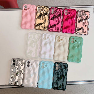 Auramma Collections Avant Basic Candy Colors Pastel Pink Blue Beige Orange White Lavender Purple Green 3D Bubbles Soft TPU Case iPhone 16 15 14 13 12 11 Pro Max Plus