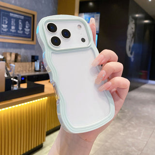 Auramma Collections Clear Colorful Wavy Bumper Pink Purple Cream Yellow Blue White Black TPU Case iPhone 17 16 15 14 13 12 11 Pro Max Plus Air