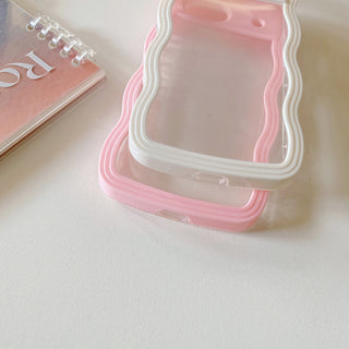 Auramma Collections Minimalist Aesthetic Clear Colorful Wavy Bumper Baby Pink Sky Blue Purple Yellow Black White Soft TPU Case Google Pixel 10 9 8 7a Pro