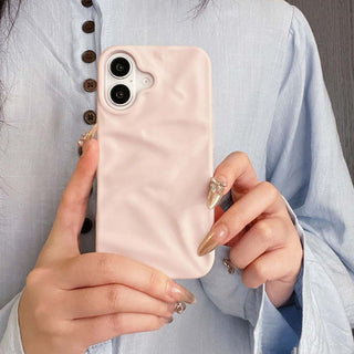 Auramma Collections Cool Aesthetic Matte Plain Black Dusty Baby Pink Purple Green White Wine Brown Khaki Gray 3D Crinkle Style Soft TPU Case iPhone 17 16 15 14 13 12 Pro Max Plus Air