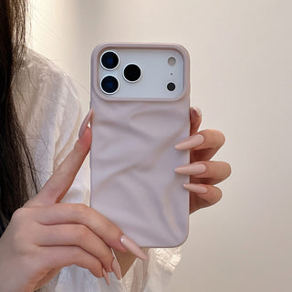 Auramma Collections Cool Aesthetic Matte Plain Black Dusty Baby Pink Purple Green White Wine Red Brown Coffee Khaki Gray 3D Crinkle Style Soft TPU Case iPhone 17 16 15 14 13 12 Pro Max Plus AIr
