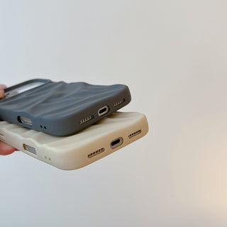 Auramma Collections Cool Aesthetic Matte Plain Black Dusty Baby Pink Purple Green White Wine Red Brown Coffee Khaki Gray 3D Crinkle Style Soft TPU Case iPhone 17 16 15 14 13 12 Pro Max Plus AIr