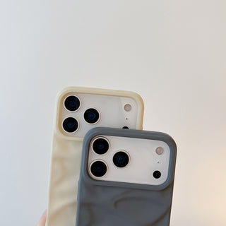 Auramma Collections Cool Aesthetic Matte Plain Black Dusty Baby Pink Purple Green White Wine Red Brown Coffee Khaki Gray 3D Crinkle Style Soft TPU Case iPhone 17 16 15 14 13 12 Pro Max Plus AIr