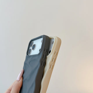 Auramma Collections Cool Aesthetic Matte Plain Black Dusty Baby Pink Purple Green White Wine Red Brown Coffee Khaki Gray 3D Crinkle Style Soft TPU Case iPhone 17 16 15 14 13 12 Pro Max Plus AIr