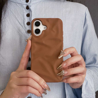 Auramma Collections Cool Aesthetic Matte Plain Black Dusty Baby Pink Purple Green White Wine Brown Khaki Gray 3D Crinkle Style Soft TPU Case iPhone 16 15 14 13 12 Pro Max Plus