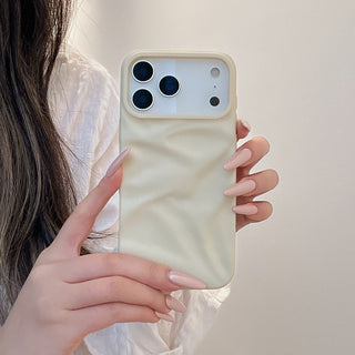 Auramma Collections Cool Aesthetic Matte Plain Black Dusty Baby Pink Purple Green White Wine Red Brown Coffee Khaki Gray 3D Crinkle Style Soft TPU Case iPhone 17 16 15 14 13 12 Pro Max Plus AIr