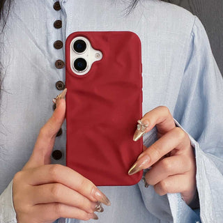 Auramma Collections Cool Aesthetic Matte Plain Black Dusty Baby Pink Purple Green White Wine Brown Khaki Gray 3D Crinkle Style Soft TPU Case iPhone 17 16 15 14 13 12 Pro Max Plus Air