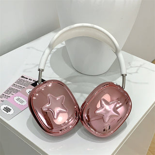 Auramma Collections Funky Kawaii Metallic Pink Stars Soft AirPods Max Case